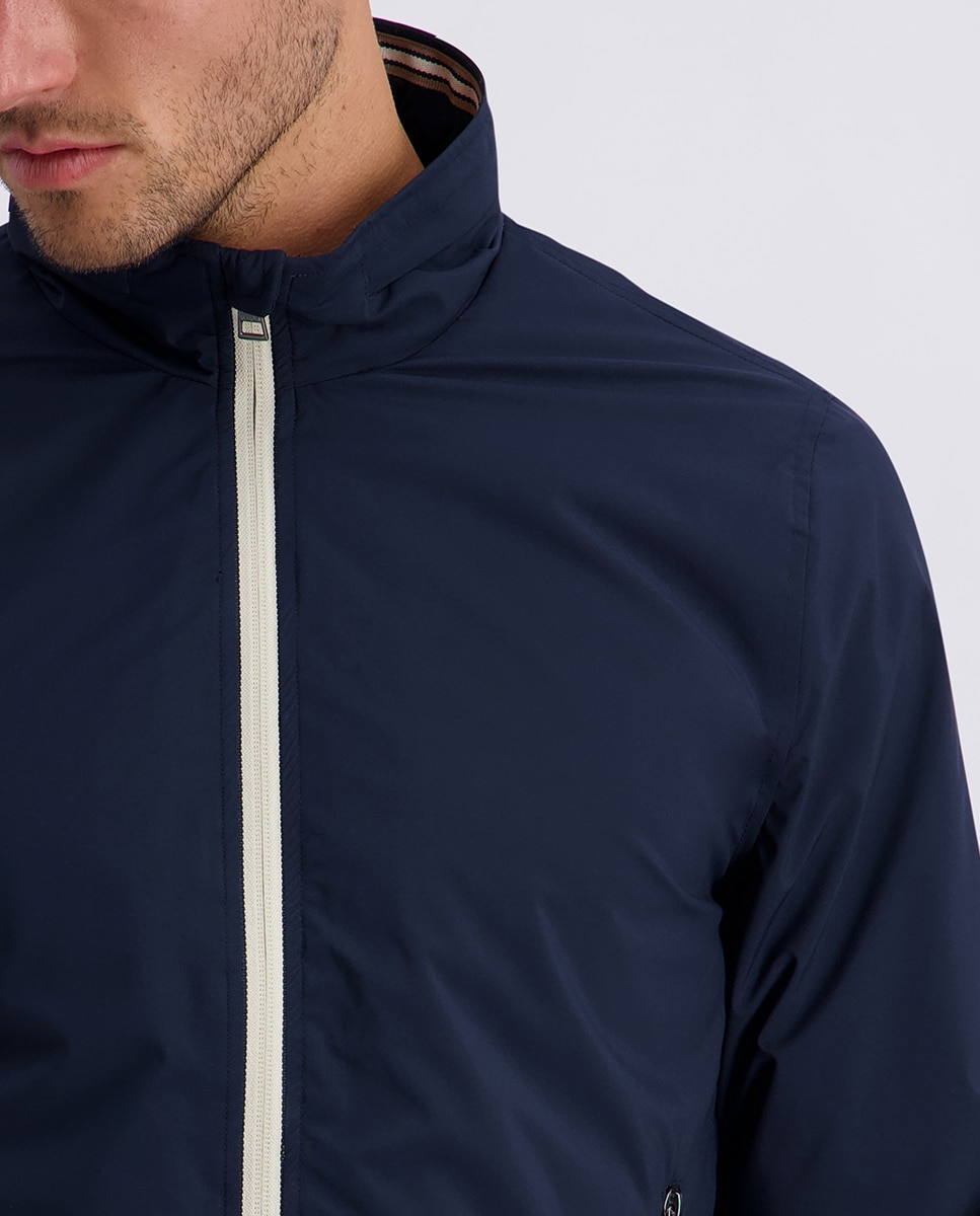 Blusão Curto em Nylon Custom Fit - Caqui Azul-marinho-3