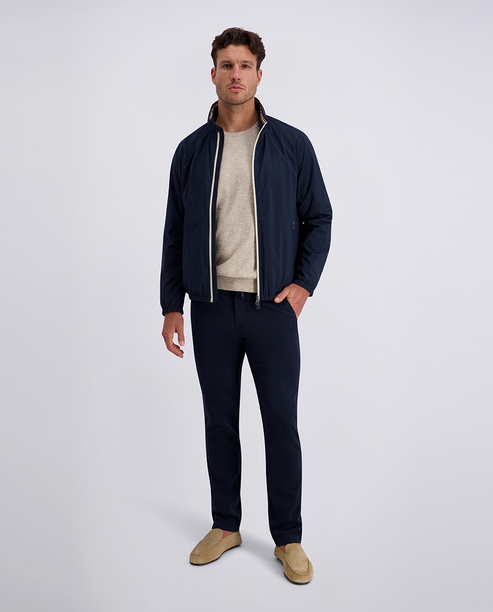 Blusão Curto em Nylon Custom Fit - Caqui Azul-marinho-5