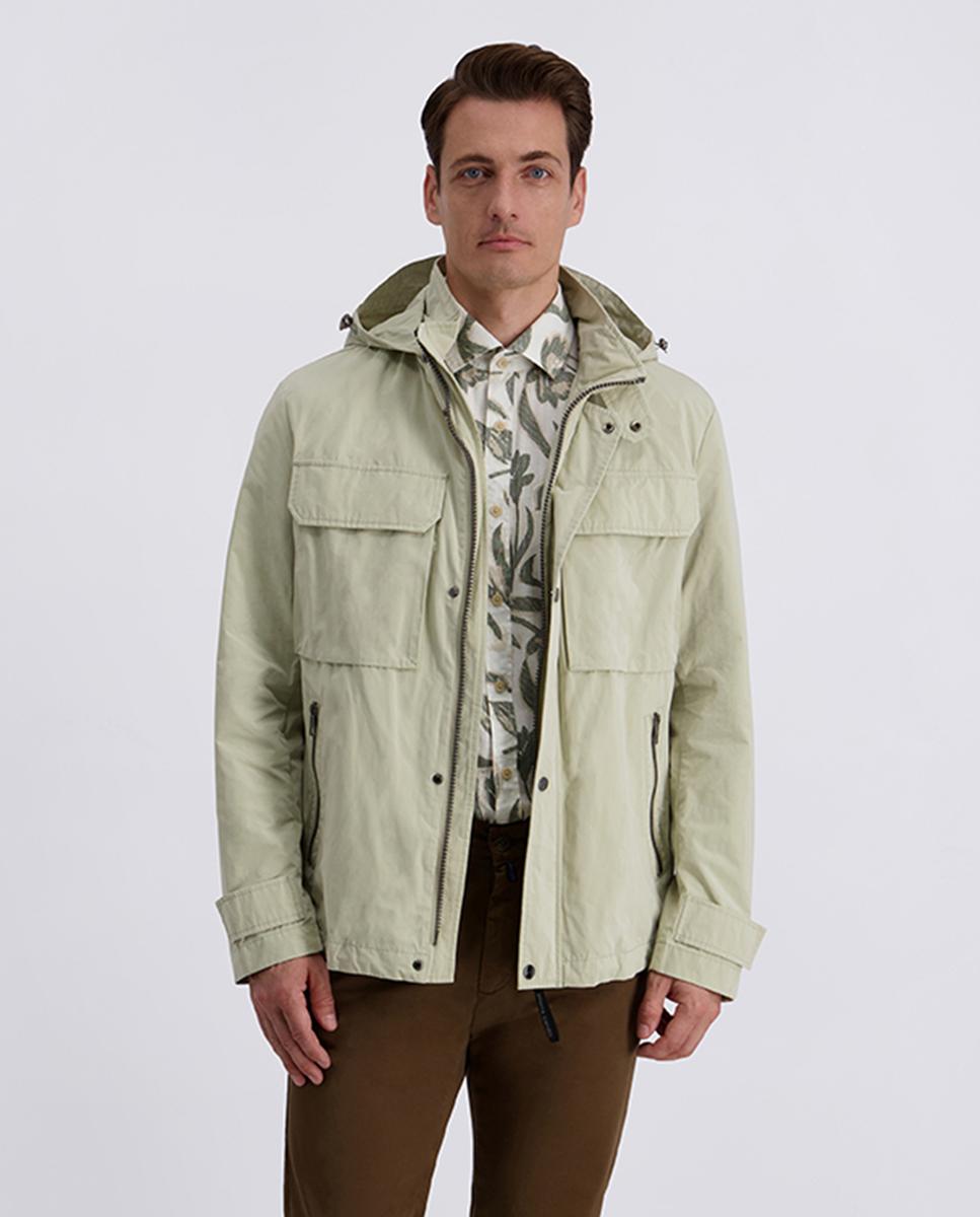 Pierre Cardin - Deportiva corta beige de hombre modern fit capucha desmontable watter repelent.