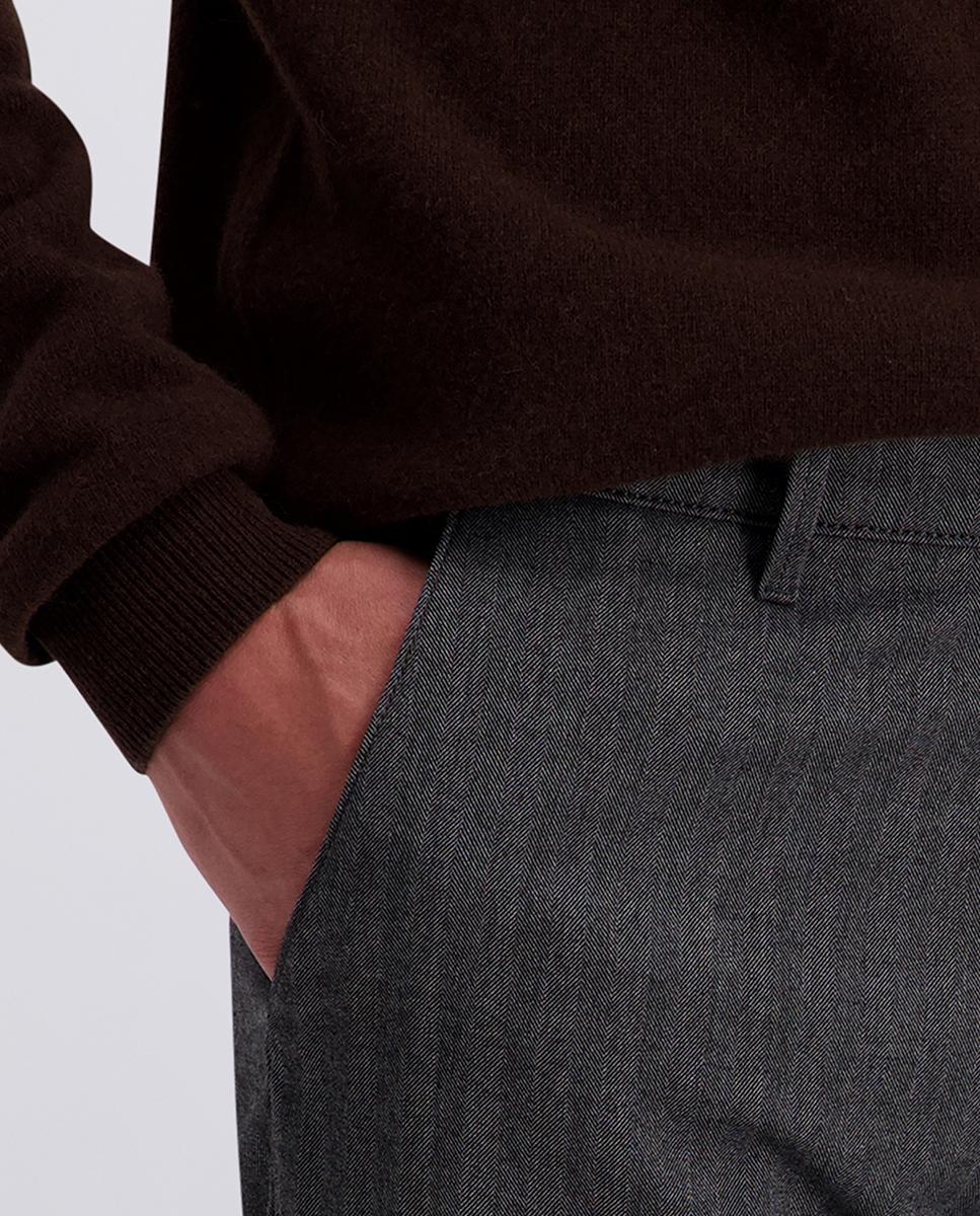 Pantalón chino de hombre tapered fit espiga Wooltouch - Pierre Cardin - Gris oscuro Gris oscuro-4