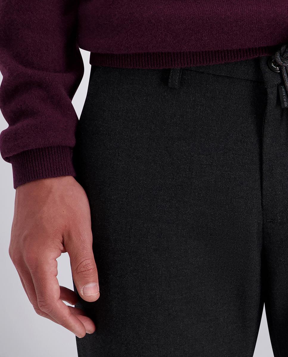 Imagen 4 de Pantalón chino de hombre Jogger tapered fit lana Wooltouch - Pierre Cardin - Gris oscuro Gris oscuro
