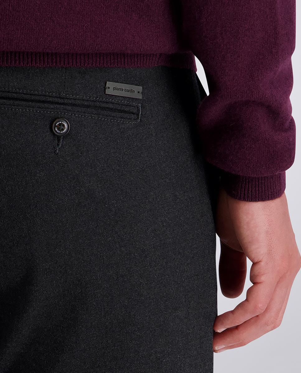 Imagen 5 de Pantalón chino de hombre Jogger tapered fit lana Wooltouch - Pierre Cardin - Gris oscuro Gris oscuro