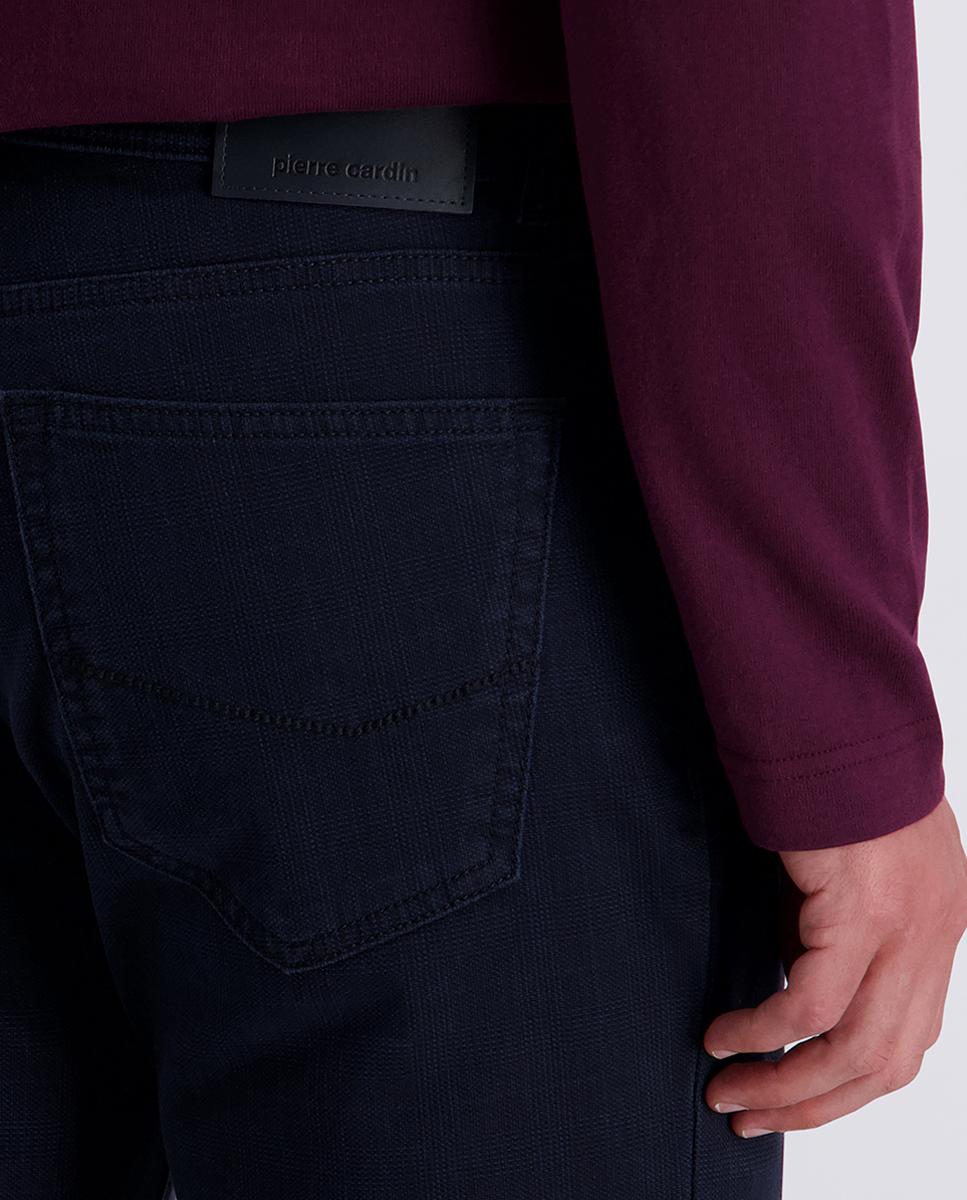 Pantalón 5 bolsillos de hombre regular fit microestructura cuadros - Pierre Cardin - Azul marino Azul marino-5