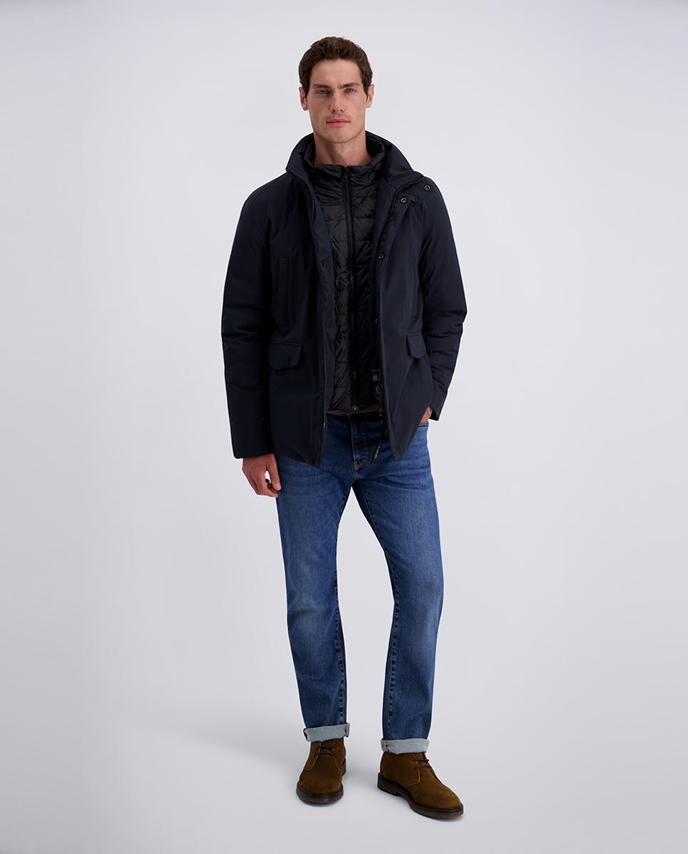 Parka tres cuartos de hombre azul marino Nylon - Pierre Cardin - Azul marino Azul marino-5