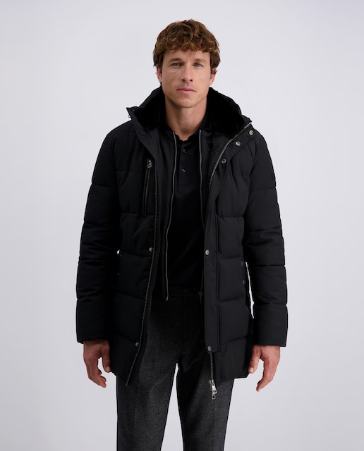 Imagem 0 de Parka Acolchoada Comfort Fit com Gola de Pelo e Capuz Desmontável - Preto