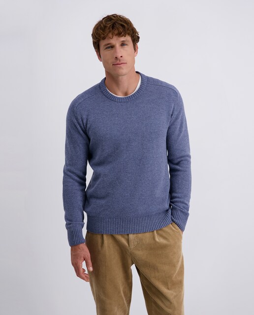 Imagen 0 de Jersey cuello caja 55% Lana de hombre azul celeste
