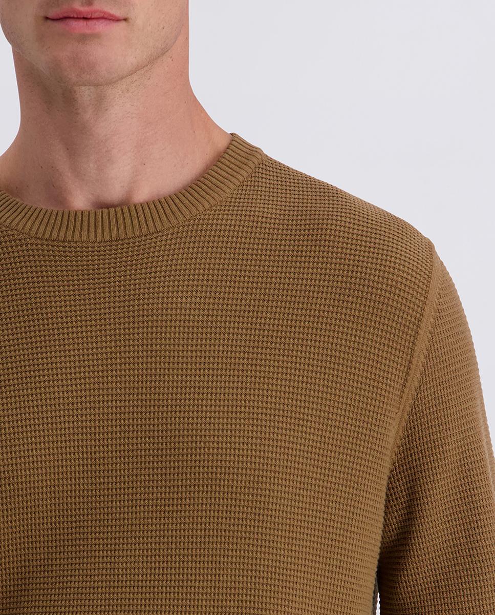 Camisola de Malha Modern Fit com Estrutura Cotton Bege-3