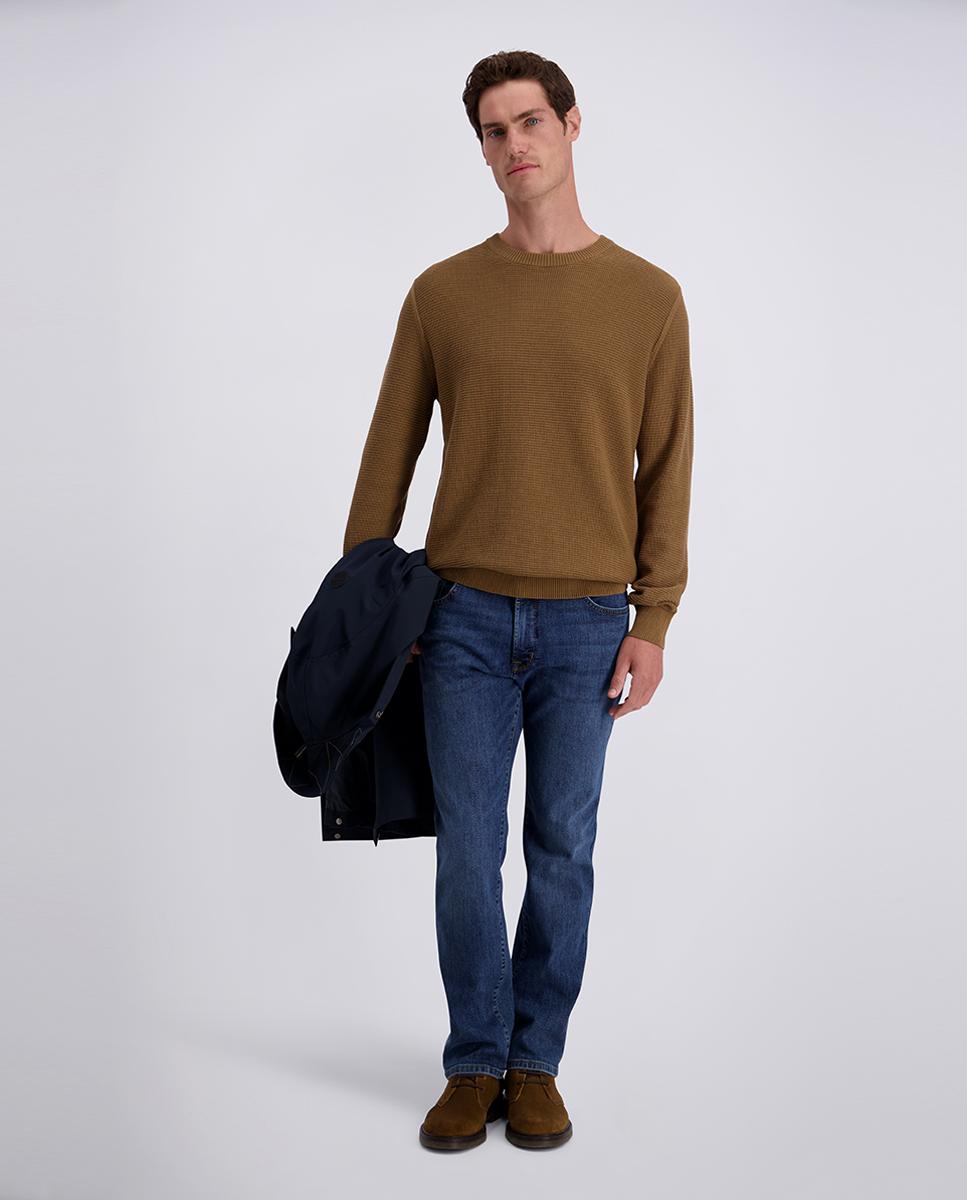 Camisola de Malha Modern Fit com Estrutura Cotton Bege-6