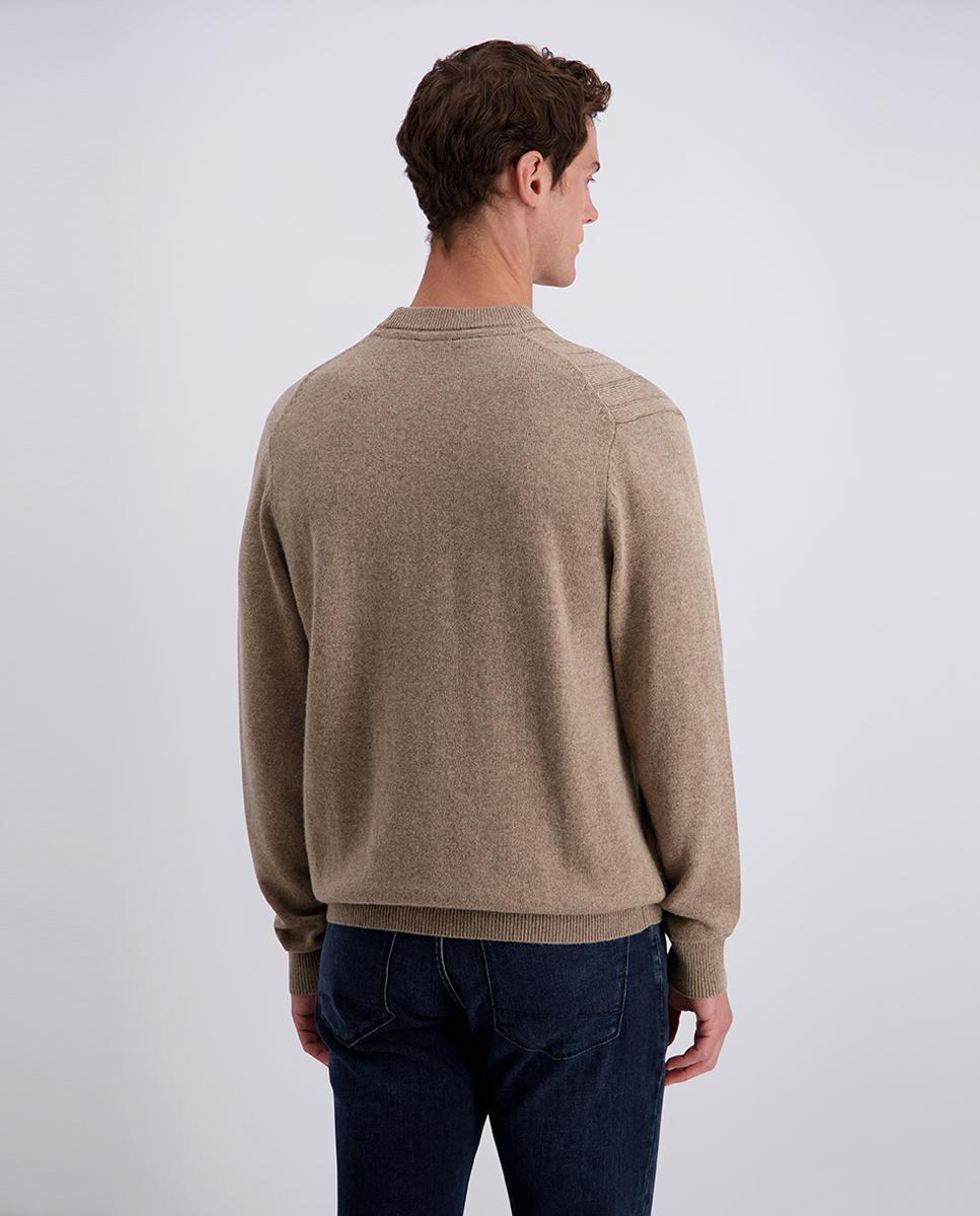 Jersey de hombre cuello caja modern fit ochos 30% lana - Pierre Cardin - Beige Beige-2