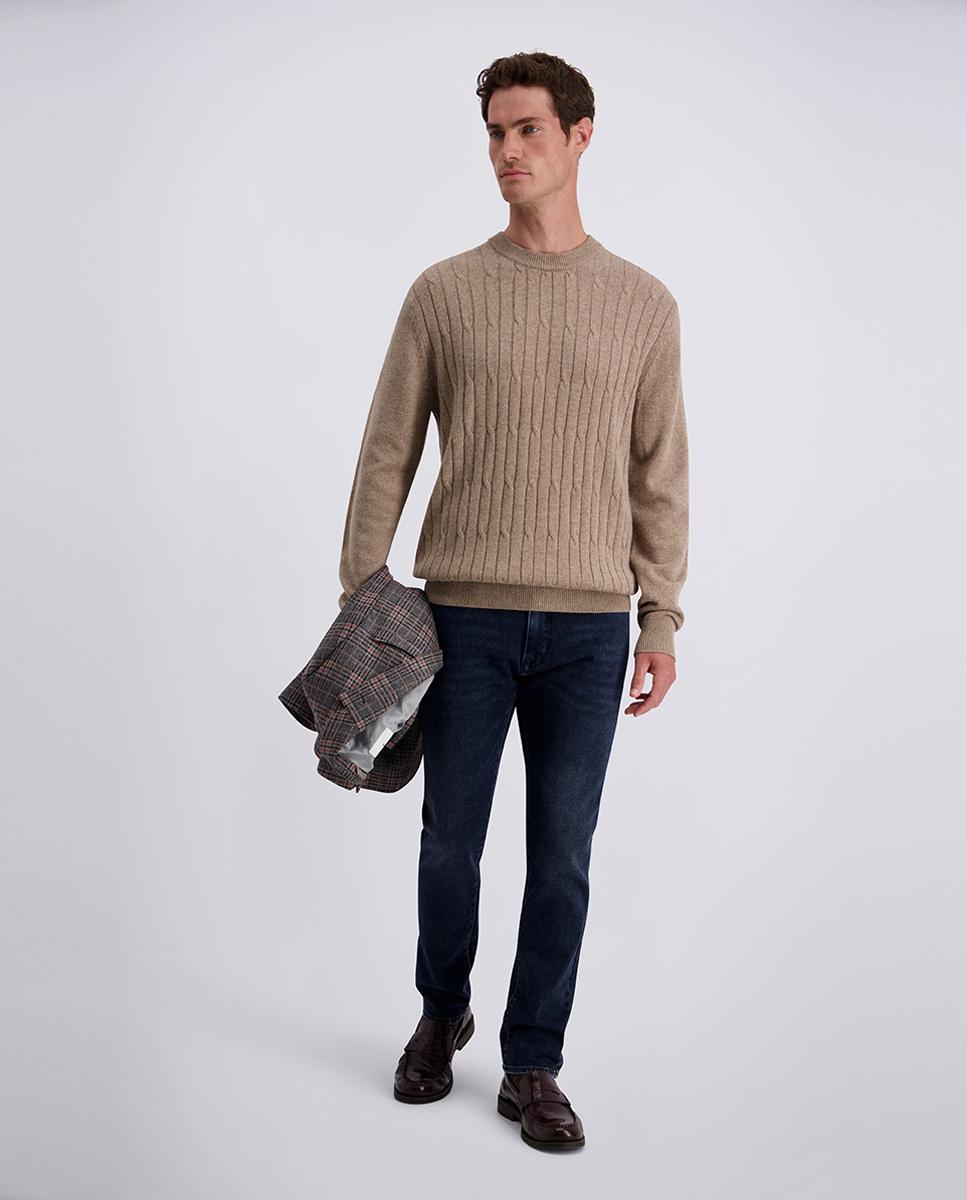 Jersey de hombre cuello caja modern fit ochos 30% lana - Pierre Cardin - Beige Beige-6