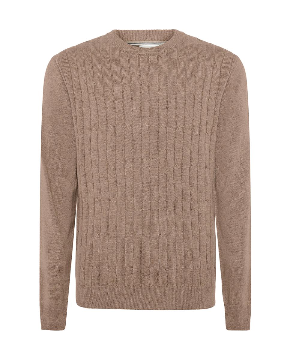 Jersey de hombre cuello caja modern fit ochos 30% lana - Pierre Cardin - Beige Beige-5