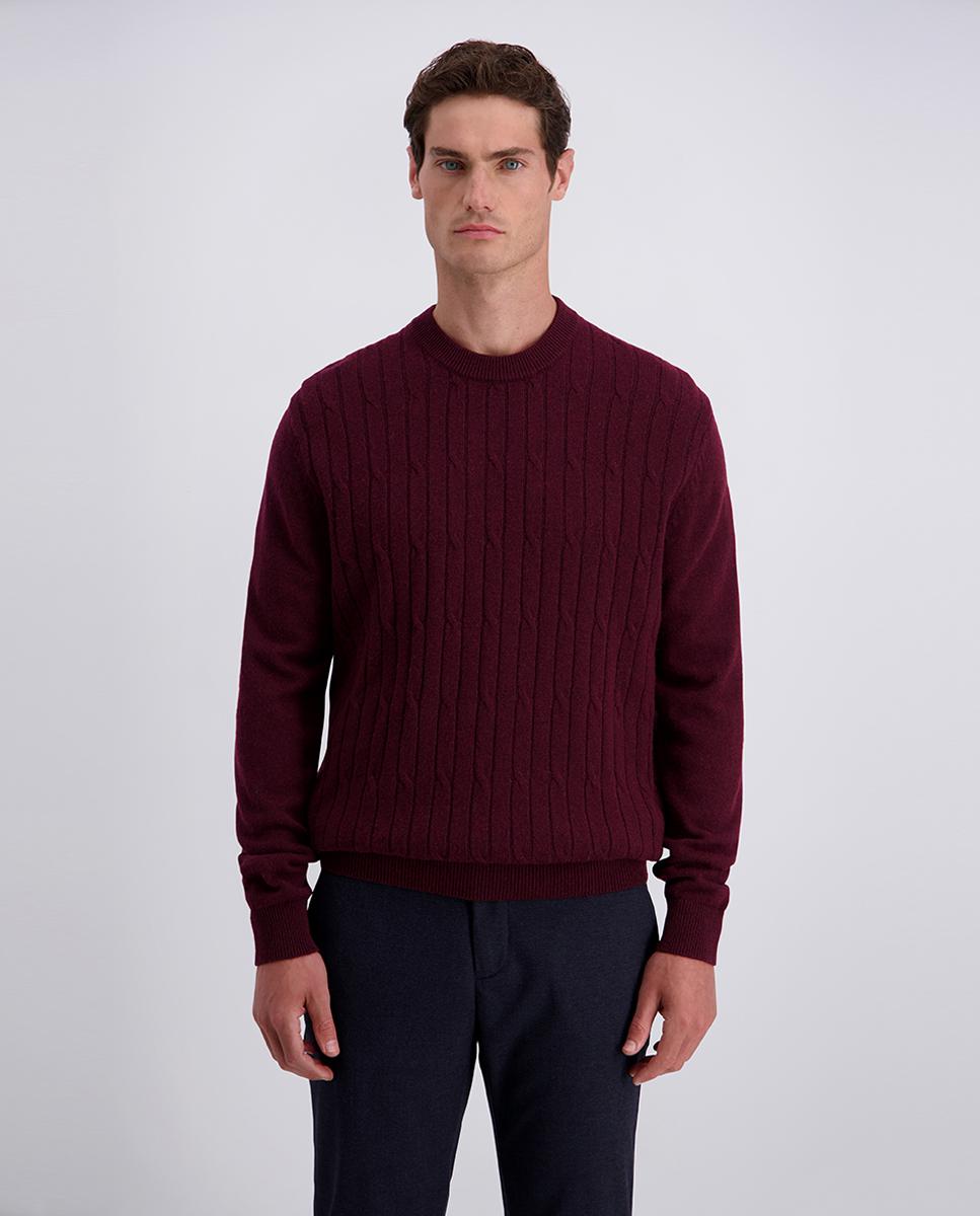 Imagem 0 de Camisola de Malha do Cabo 30% Lã Modern Fit com Gola Redonda
