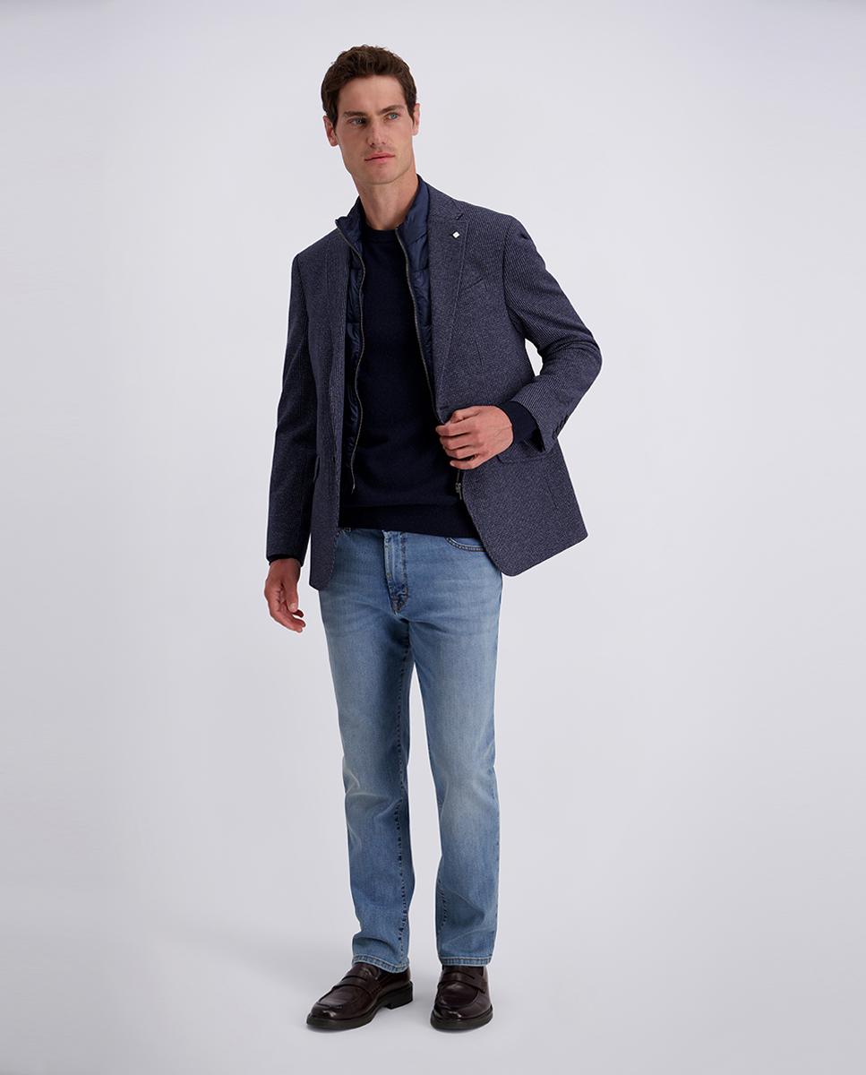 Jersey de hombre cuello caja modern fit 30% lana - Pierre Cardin - Azul marino Azul marino-6