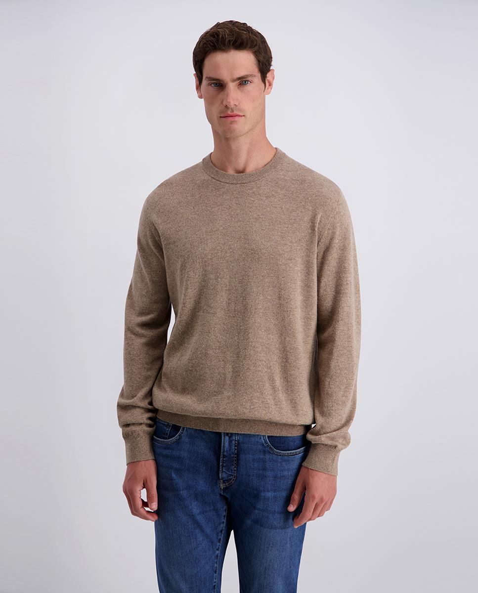 Jersey de hombre cuello caja modern fit 30% lana - Pierre Cardin - Beige Beige-1