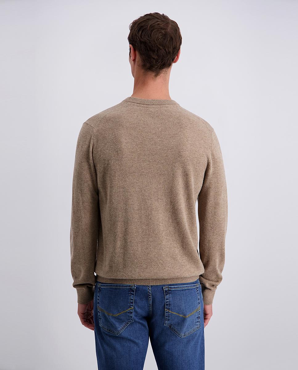 Jersey de hombre cuello caja modern fit 30% lana - Pierre Cardin - Beige Beige-2