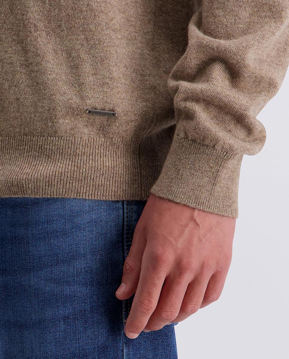 Jersey de hombre cuello caja modern fit 30% lana - Pierre Cardin - Beige Beige-4