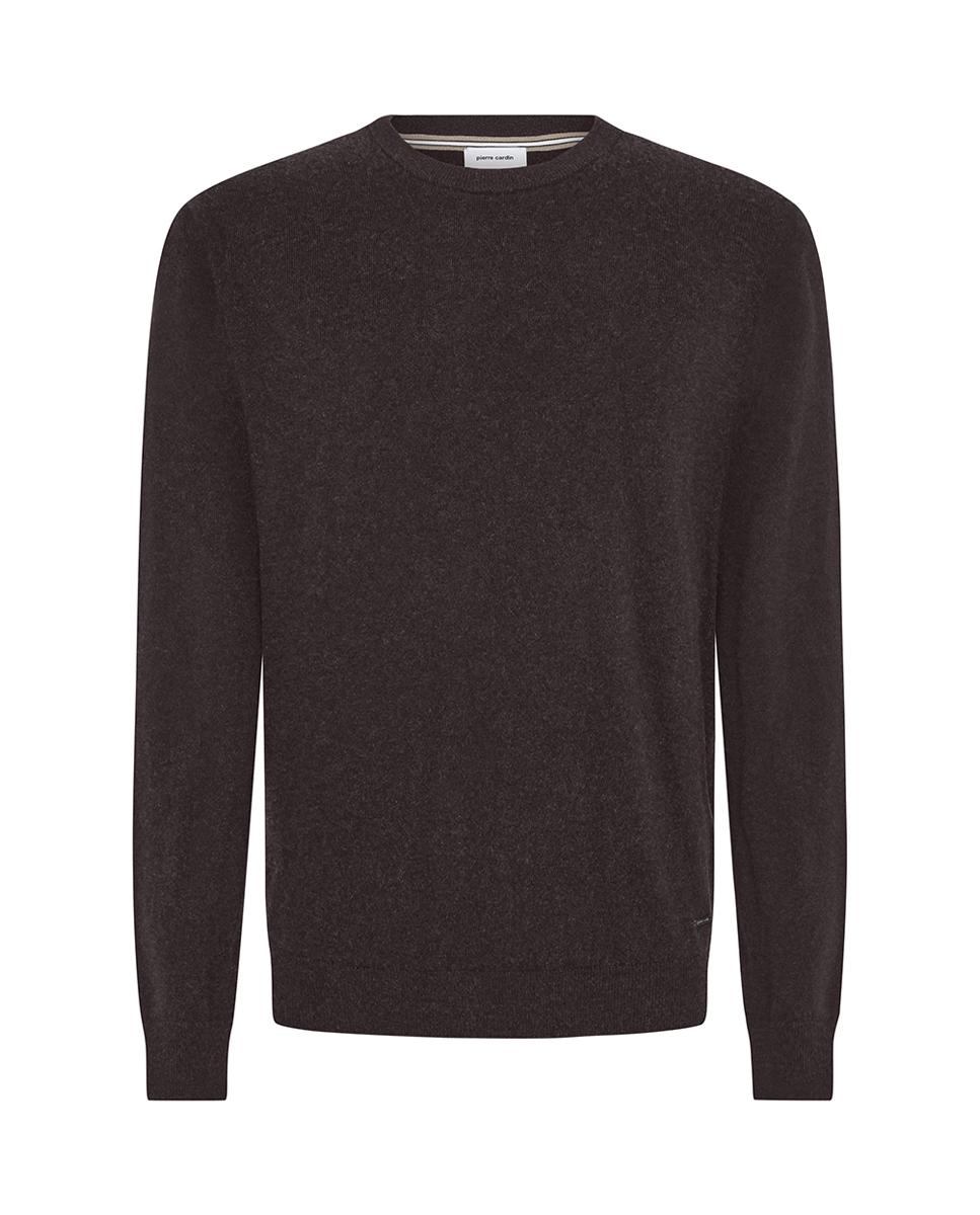 Jersey de hombre cuello caja modern fit 30% lana - Pierre Cardin - Marrón Marrón-1