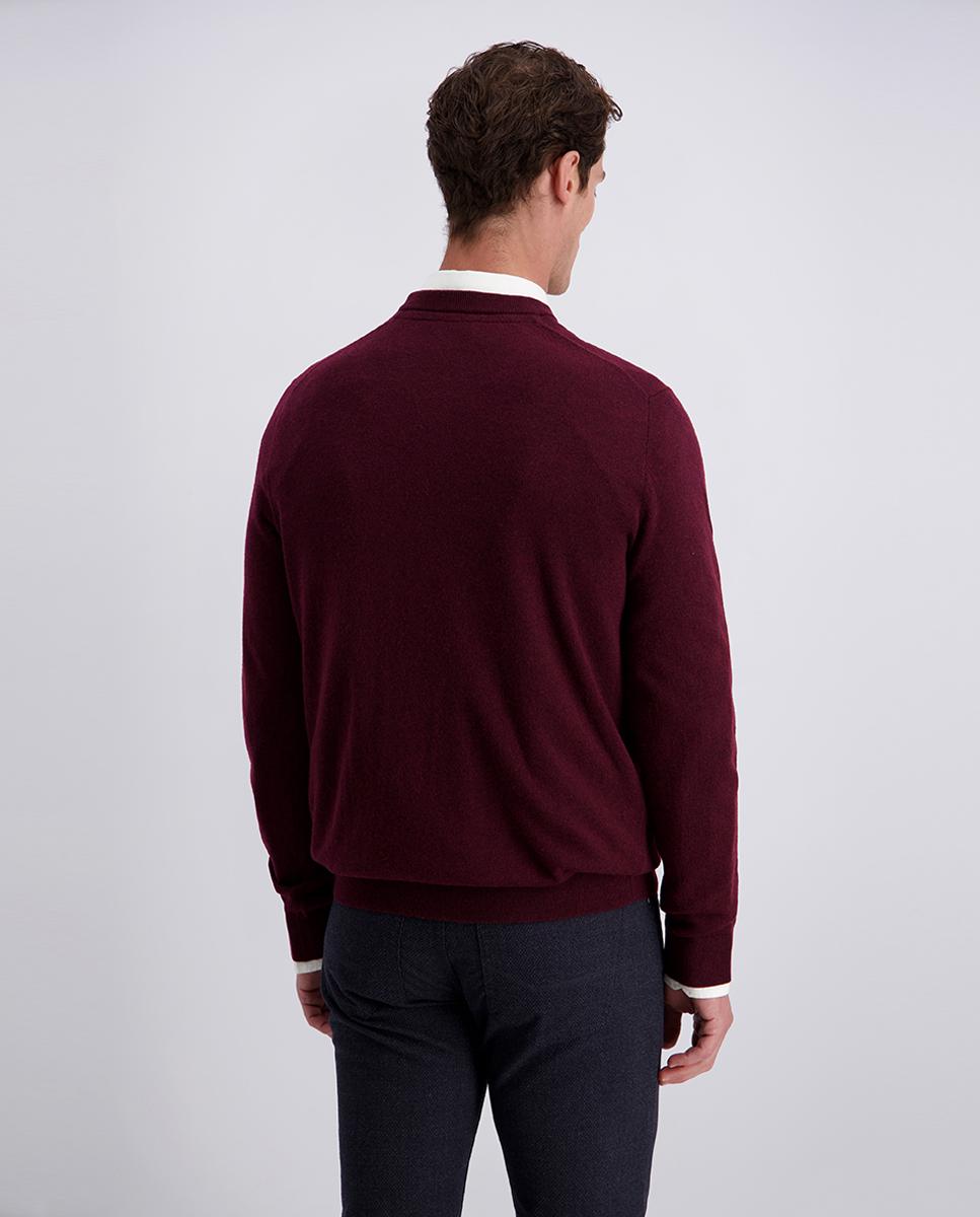 Camisola de Malha Modern Fit 30% Lã com Gola Redonda Grená-2