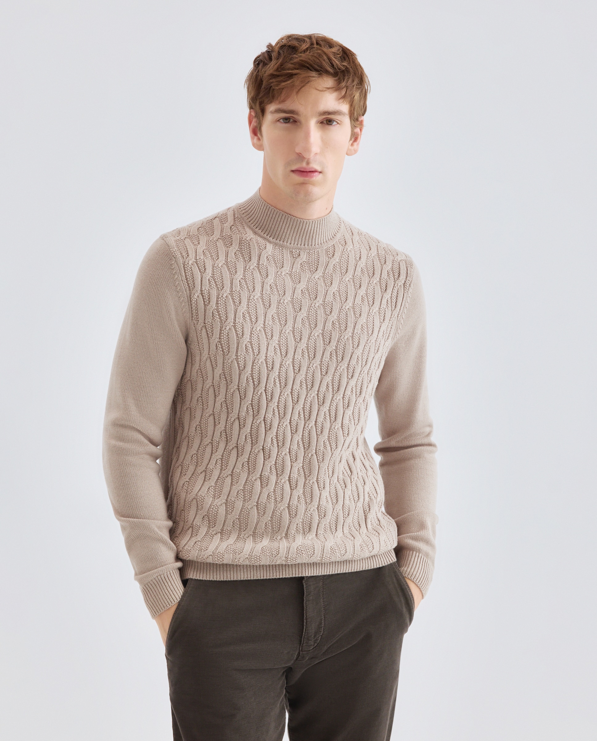 Imagen 1 de Punto para hombre con estilo moderno Marrón claro