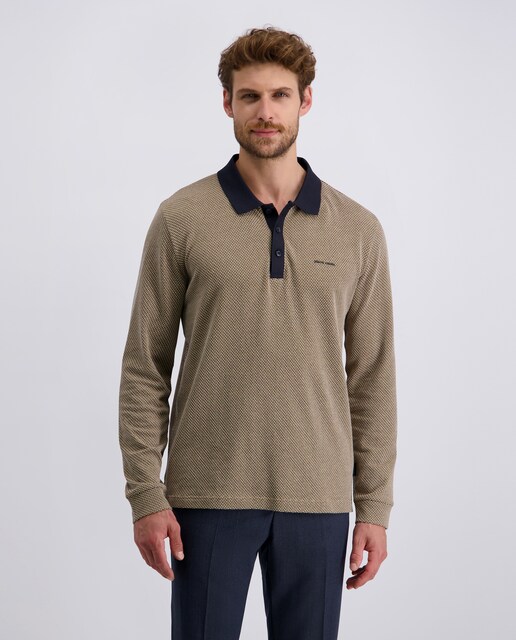Imagen 0 de Polo punto Jacqard de hombre tricolor M/L