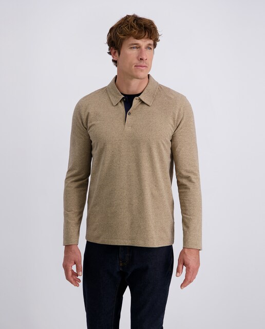 Imagem 0 de Polo Performance Jersey Brush Modern Fit com Manga Comprida - Azul