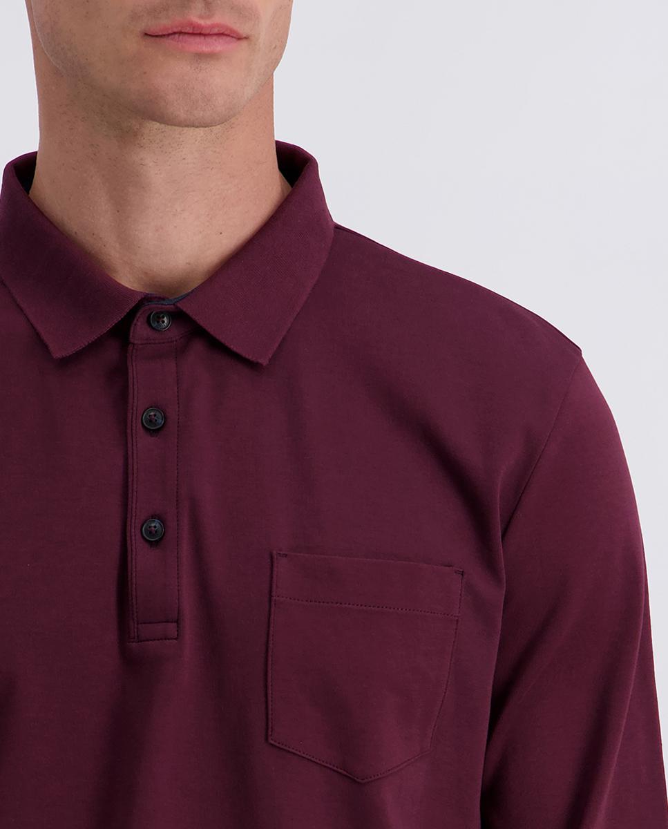 Polo Interlock básico Modern Fit Sólido com Bolso M/L Bordeaux-3