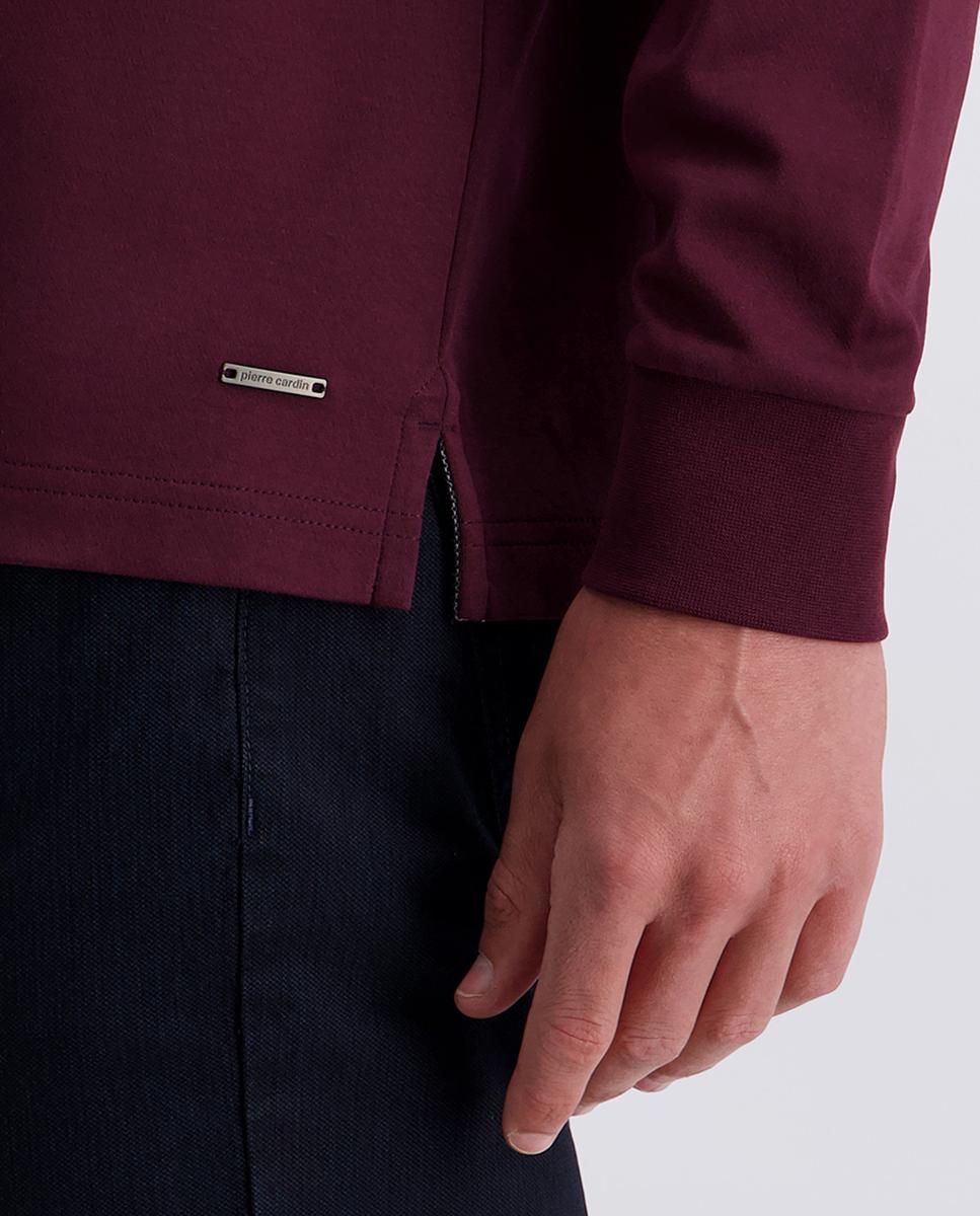Polo Interlock básico Modern Fit Sólido com Bolso M/L Bordeaux-4