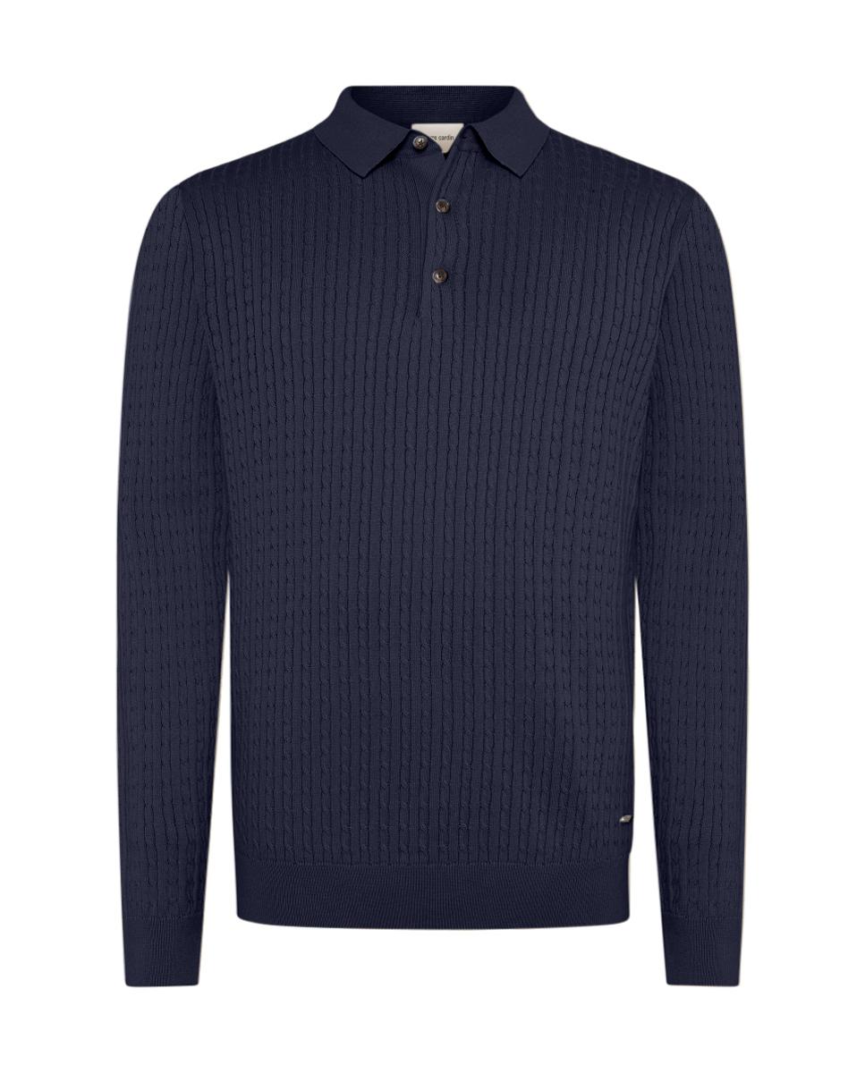 Polo de hombre modern fit punto ochos M/L - Pierre Cardin - Azul marino Azul marino-1