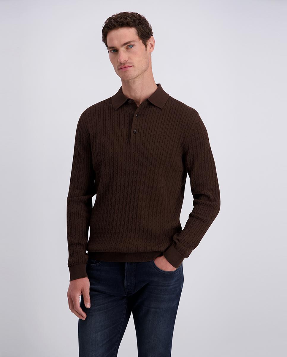 Imagem 0 de Polo Modern Fit de Malha do Cabo com Manga Comprida