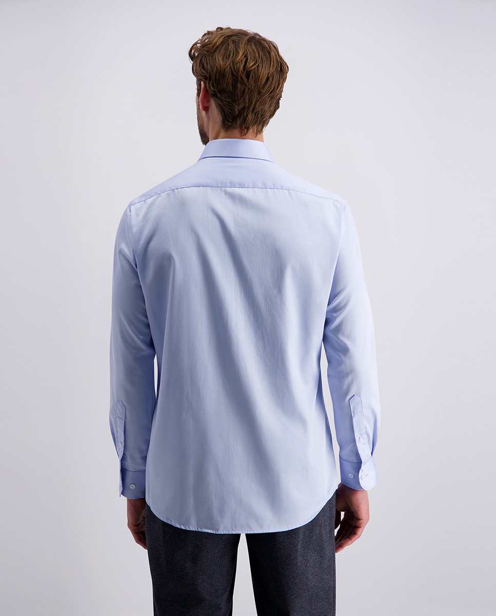 Camisa Clássica Modern Fit com Estrutura - Branco Azul-claro-2