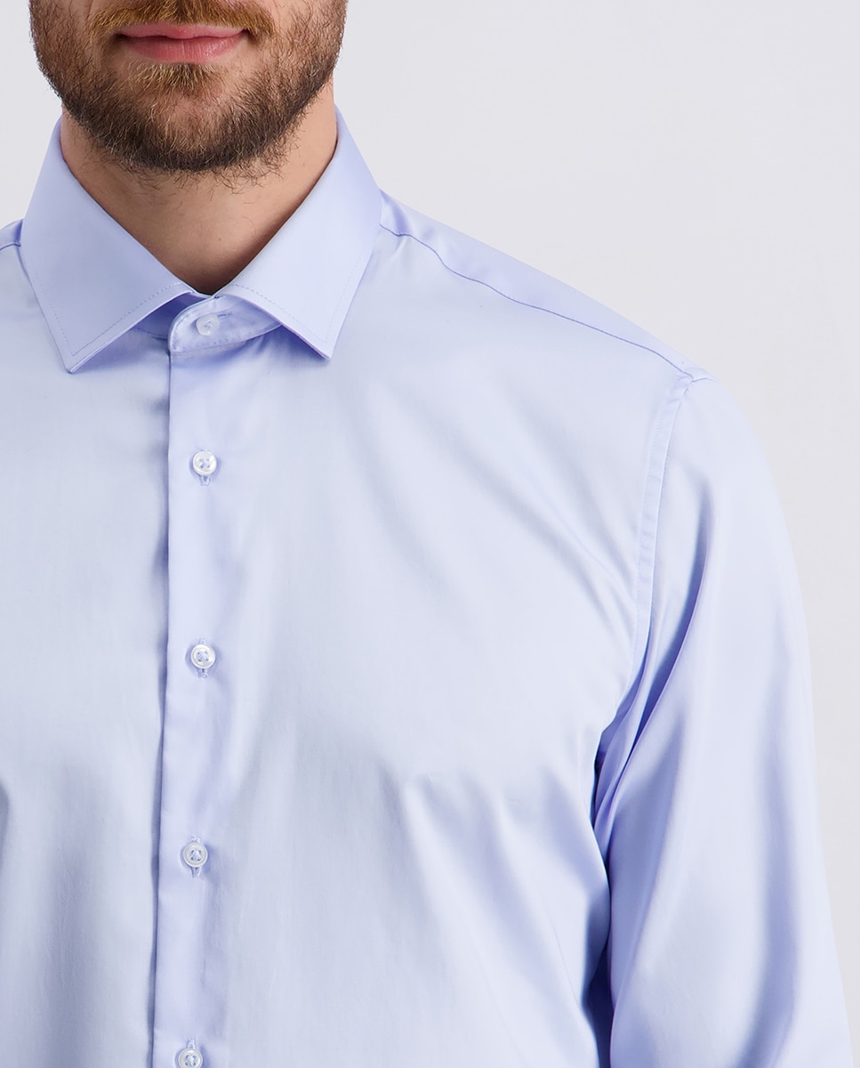 Camisa Clássica Modern Fit com Estrutura - Branco Azul-claro-3