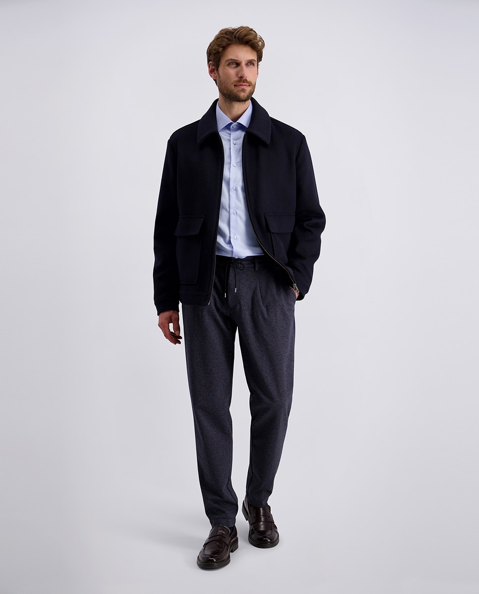 Camisa Clássica Modern Fit com Estrutura - Branco Azul-claro-5