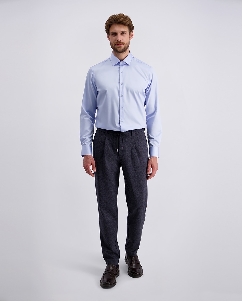 Camisa Clássica Modern Fit com Estrutura - Branco Azul-claro-7
