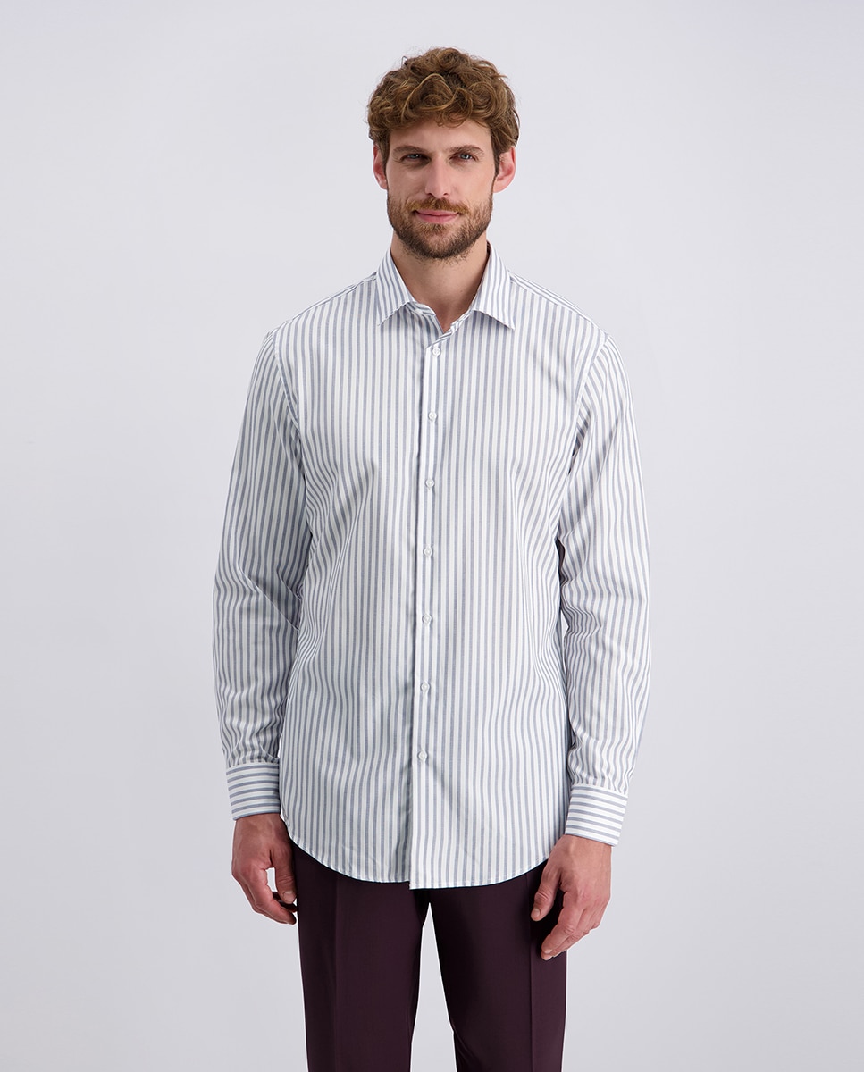 Imagem 0 de Camisa Clássica Modern Fit com Estampado às Riscas - Azul