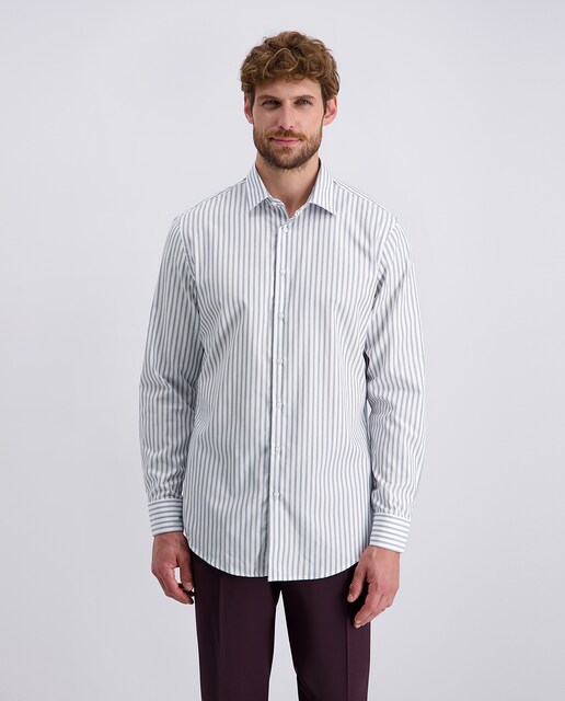 Imagem 0 de Camisa Clássica Modern Fit com Estampado às Riscas - Azul