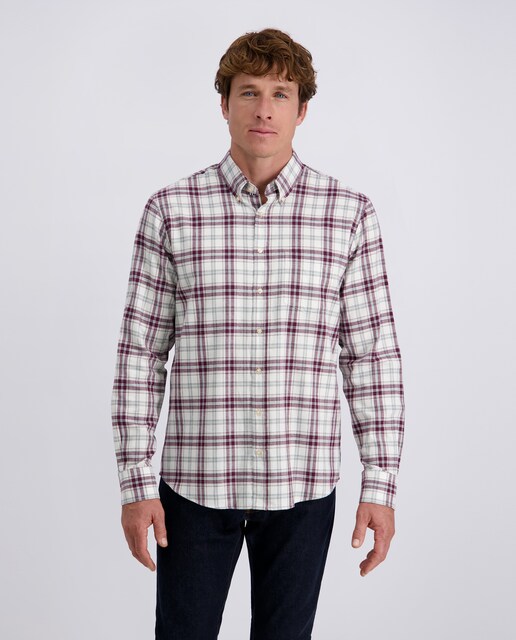 Imagem 0 de Camisa aos Quadrados de Algodão e Flanela Comfort Fit com Manga Comprida - Azul