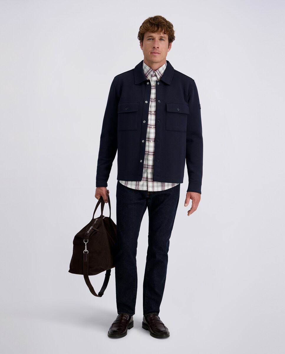 Camisa aos Quadrados de Algodão e Flanela Comfort Fit com Manga Comprida - Azul Bordeaux-7