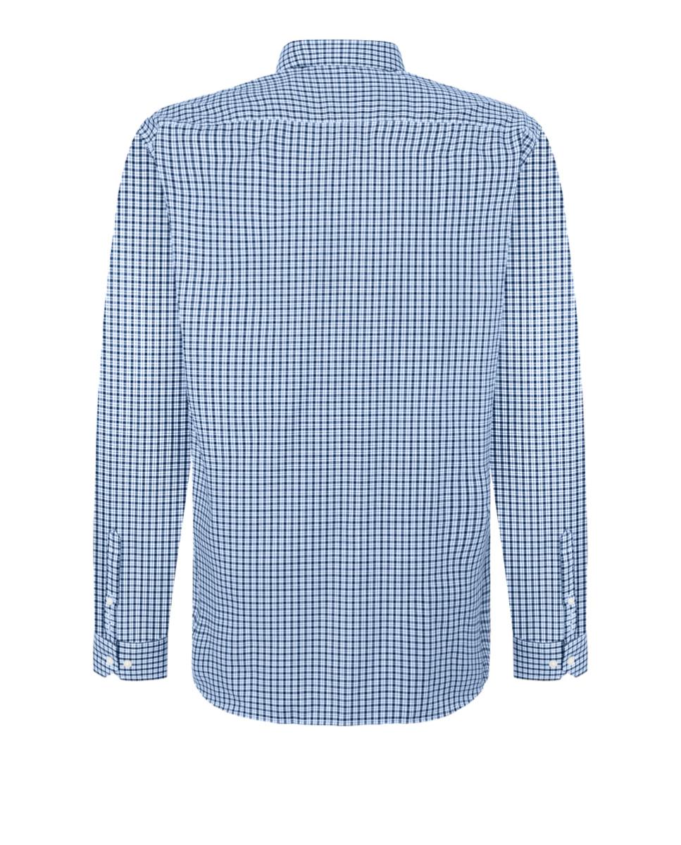 Camisa aos Quadrados Modern Fit de Algodão e Sarja Button Down Azul-claro-2