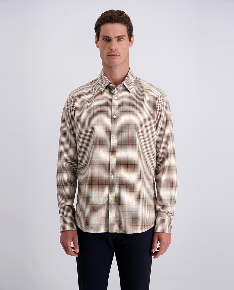 Camisa cuadros de hombre modern fit Oxford - Pierre Cardin - Beige Beige-1