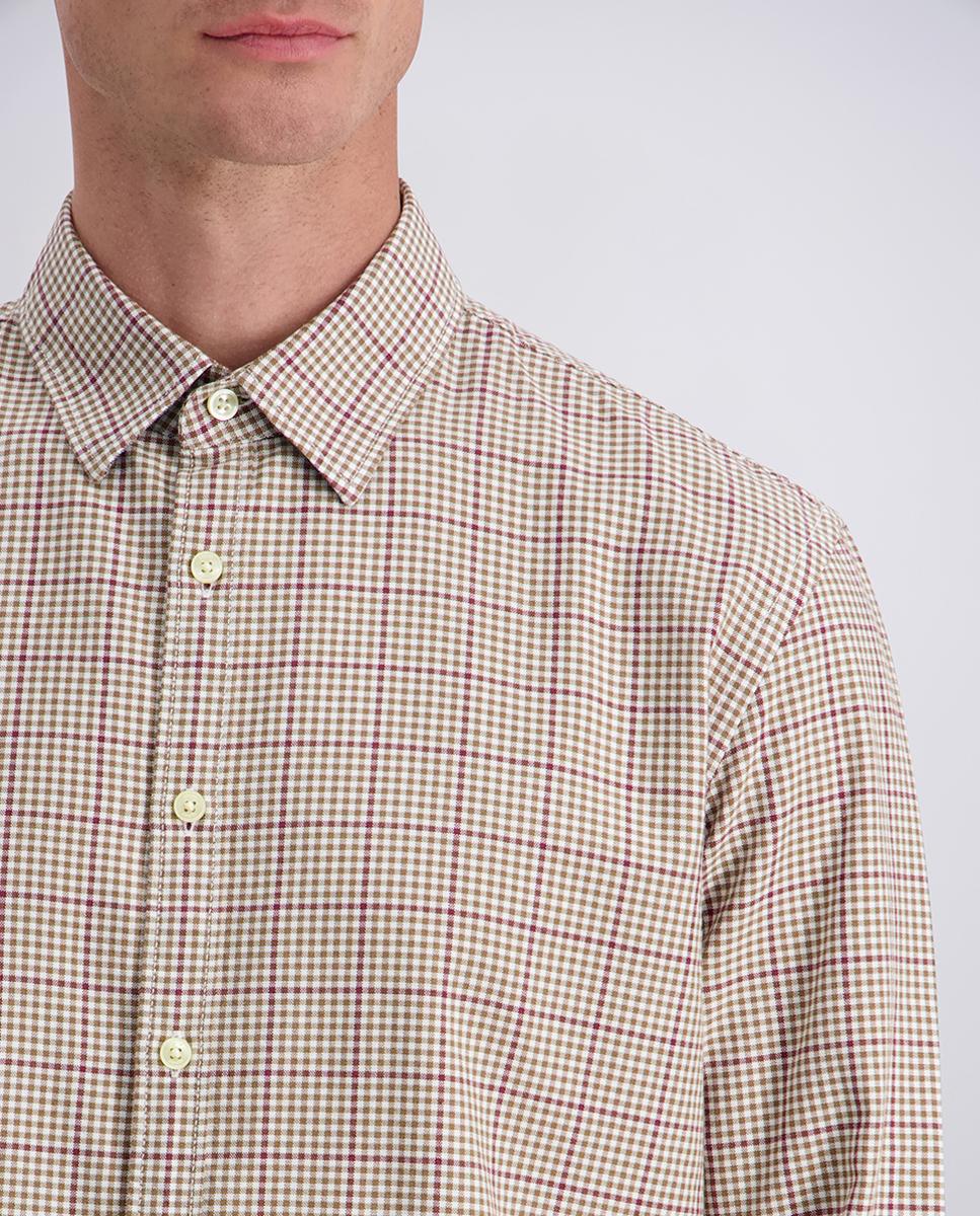 Camisa cuadros de hombre modern fit Oxford - Pierre Cardin - Beige Beige-3