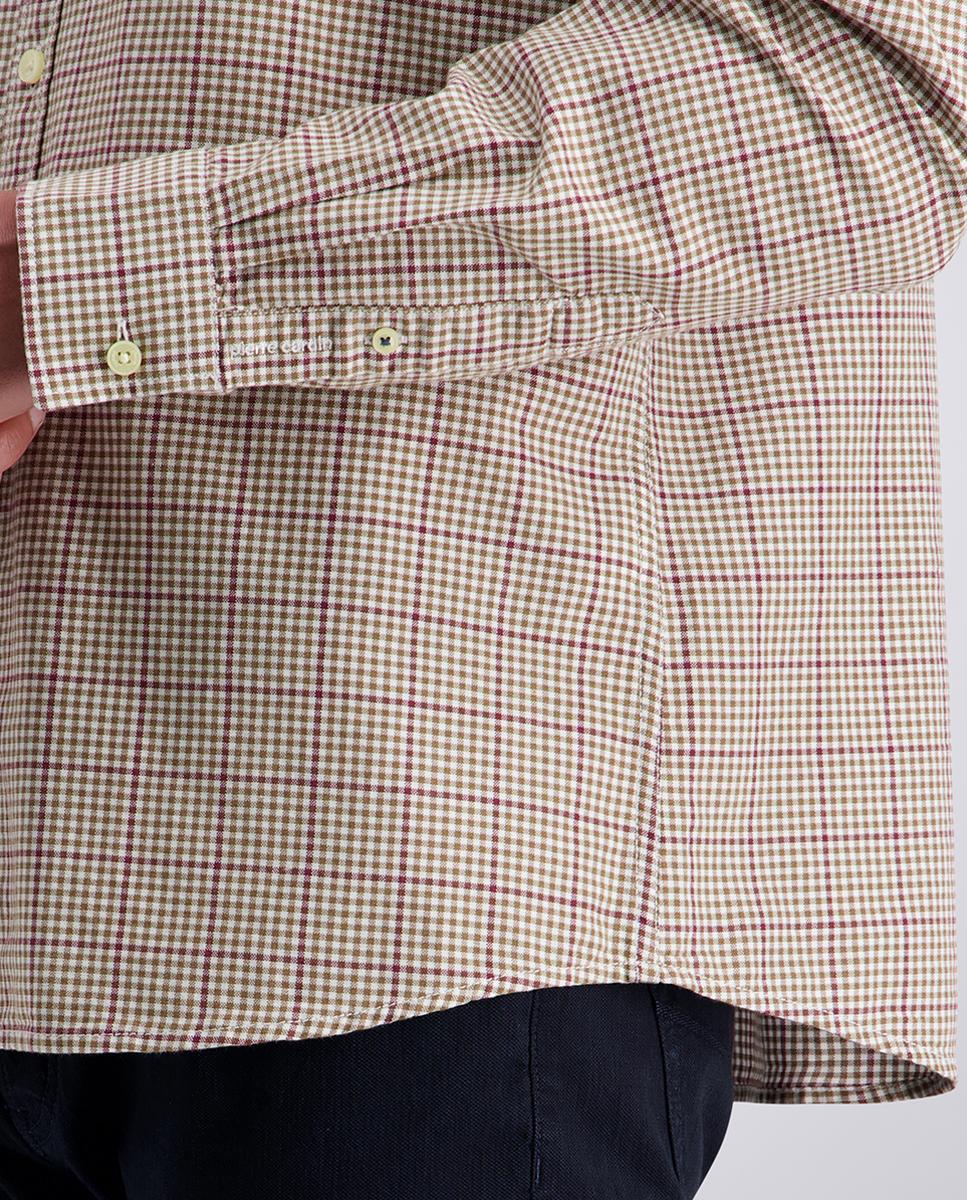 Camisa cuadros de hombre modern fit Oxford - Pierre Cardin - Beige Beige-4