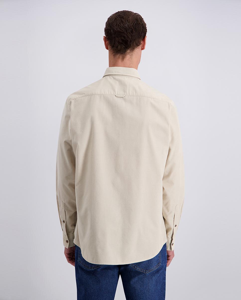 Camisa de hombre modern fit corduroy lisa - Pierre Cardin - Beige Beige-2