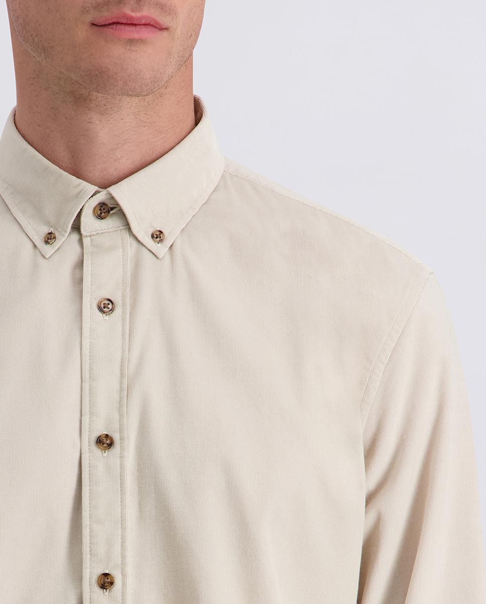 Camisa de hombre modern fit corduroy lisa - Pierre Cardin - Beige Beige-3