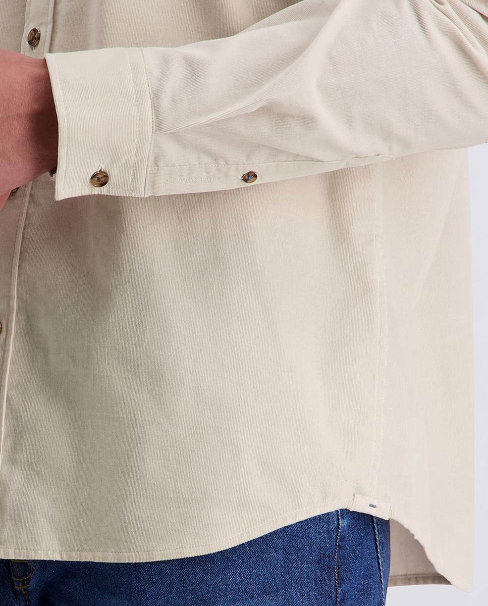Camisa de hombre modern fit corduroy lisa - Pierre Cardin - Beige Beige-4