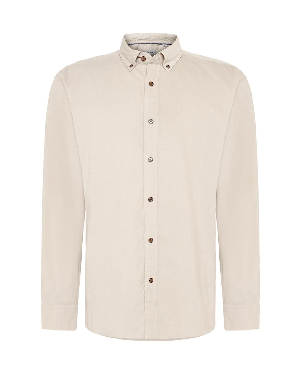 Camisa de hombre modern fit corduroy lisa - Pierre Cardin - Beige Beige-5