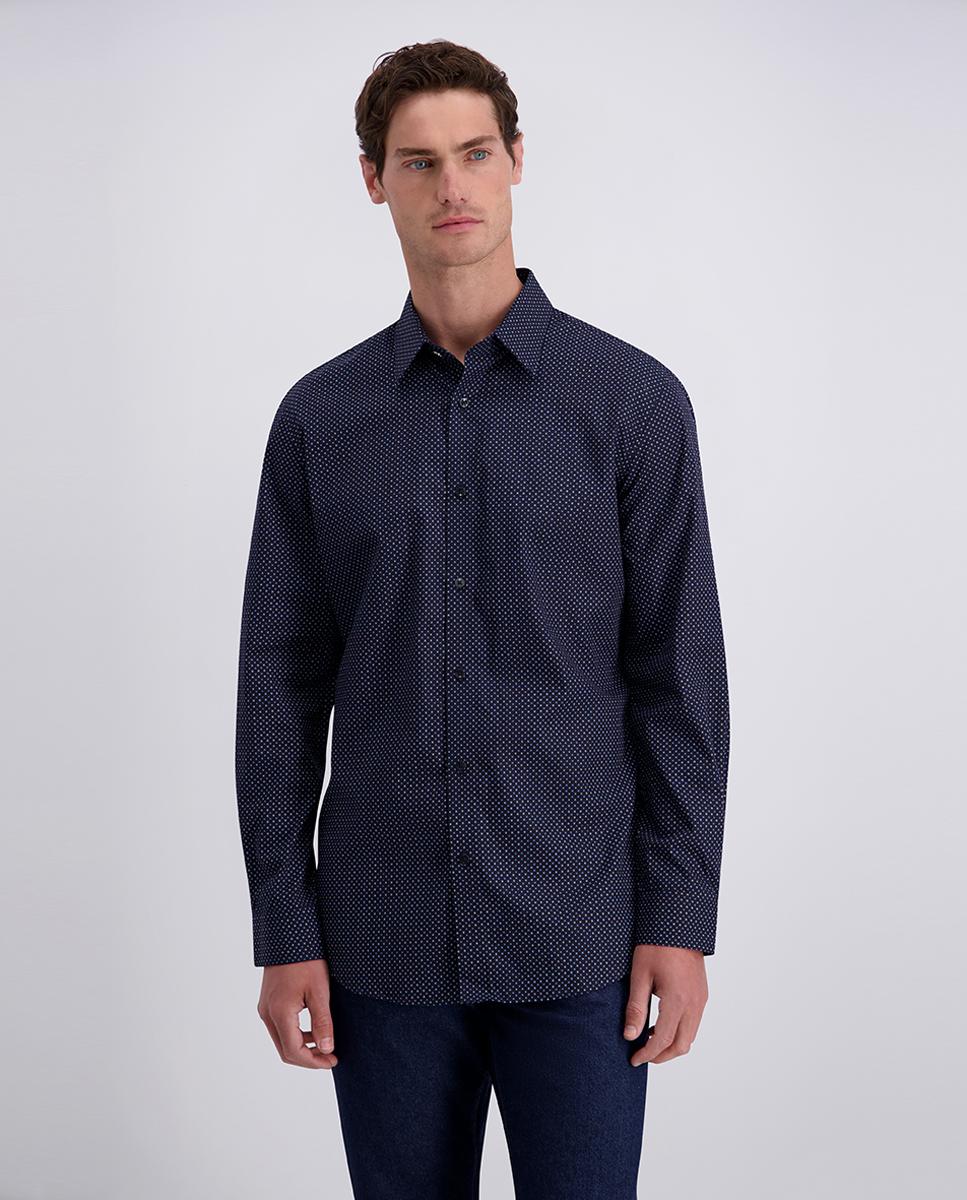 Camisa de hombre modern fit microfantasía - Pierre Cardin - Marrón Marrón-1