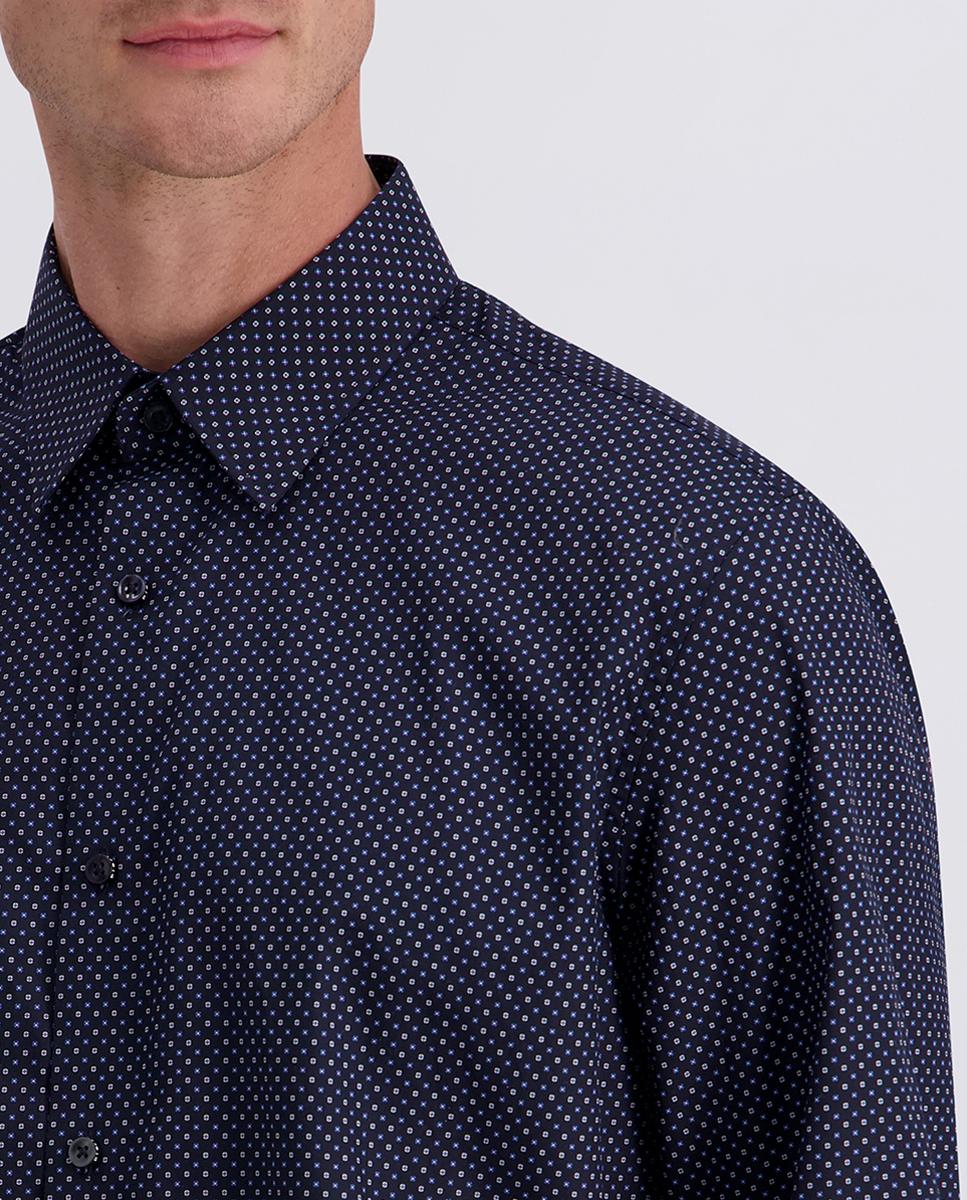 Camisa de hombre modern fit microfantasía - Pierre Cardin - Marrón Marrón-3