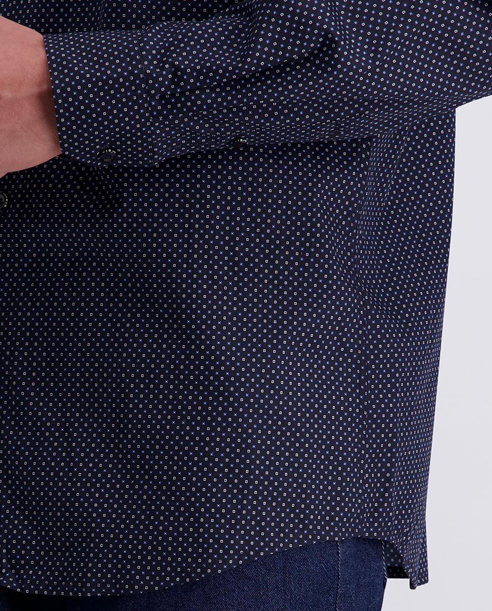 Camisa de hombre modern fit microfantasía - Pierre Cardin - Marrón Marrón-4
