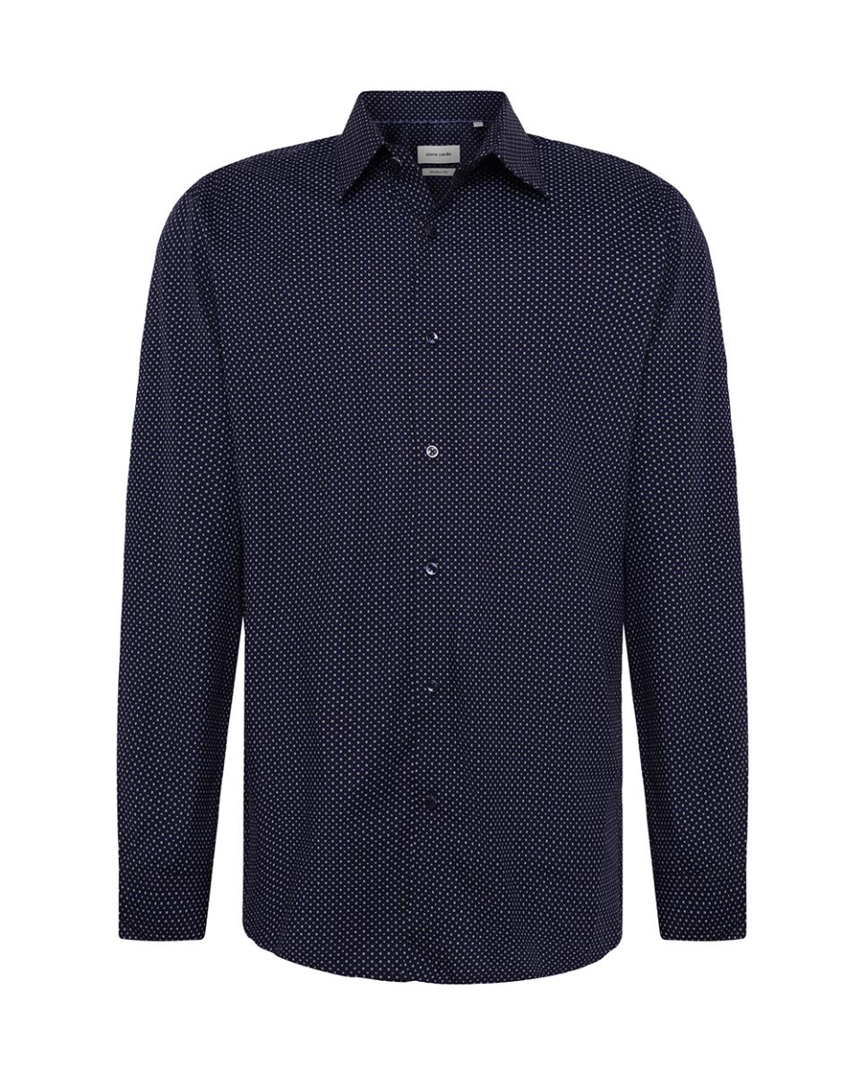 Camisa de hombre modern fit microfantasía - Pierre Cardin - Marrón Marrón-5