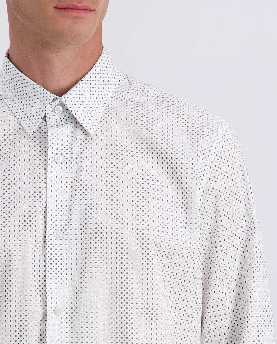 Camisa Modern Fit com Micro Fantasia Azul-claro-3